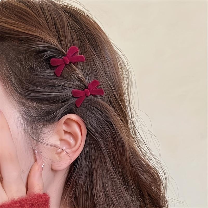 

Bow Shaped Hair Clip with Elegant Side Clips, Suitable for Women S Daily Wear 2PCS