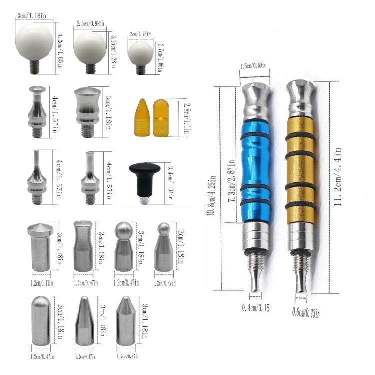 34pcs Car Body Knocking Down Pen Car Dent Professional Tap Down Pen Sheet Metal Dent Repair Leveling Pen Repair Tool
