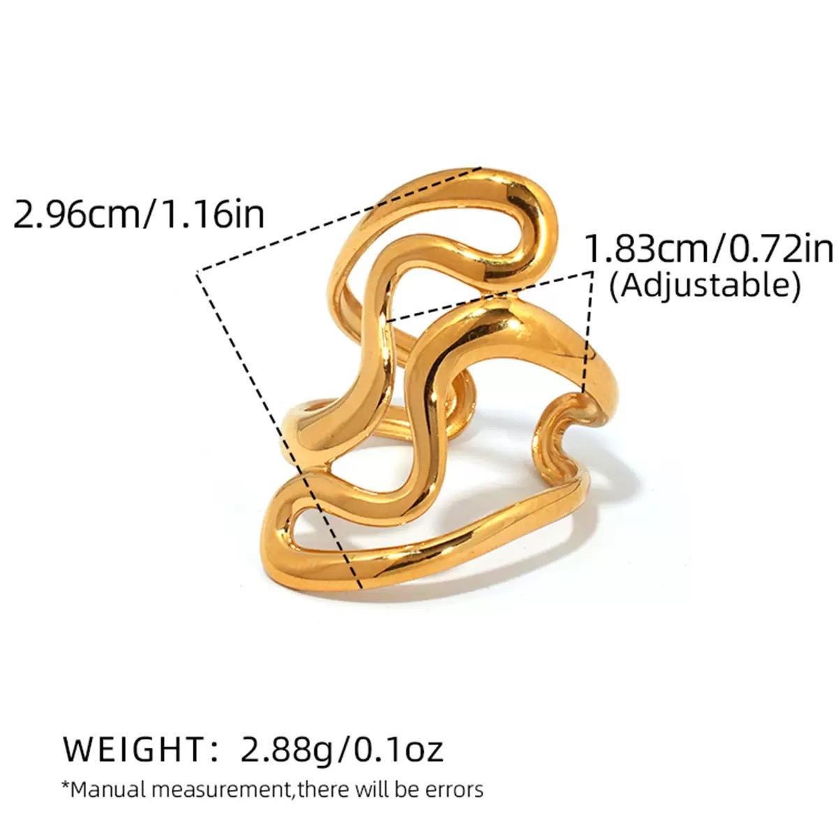 

Personalized Stainless Steel Hollow Metal Geometric Adjustable Ring Fashion Minimalist Unusual Zircon for Women Gift 2026 resizable