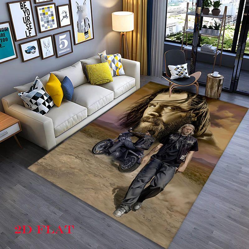 Vintage Biker Wall Tapestry Carpet Suitable For All Seasons Living Room And Bedroom Mats Doormat Dormitory Decoration Bathroom Mat