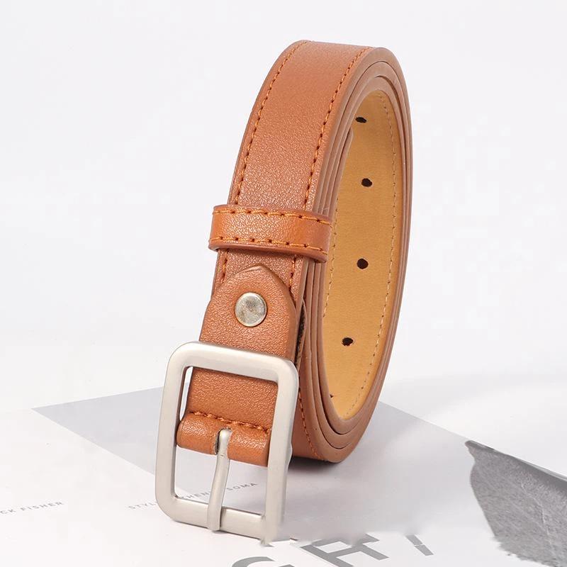 1Pc Women'S Belt Trendy Square Buckle Belt High End Soft Pu Leather Belt Paired With Skirt Work Pants Jeans Belt