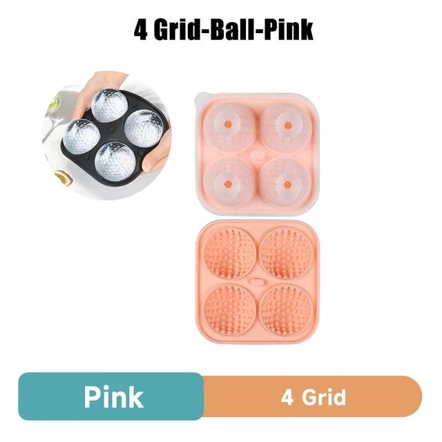 Golf Silicone Ice Ball Round Mold Whiskey Special 4 Golf Ice Grid Mold Kitchen Tools