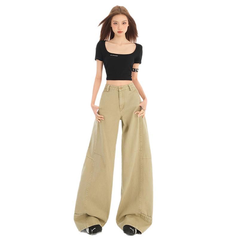 New Women's High Waist Retro Wide-Leg Jeans - Autumn/Winter Collection