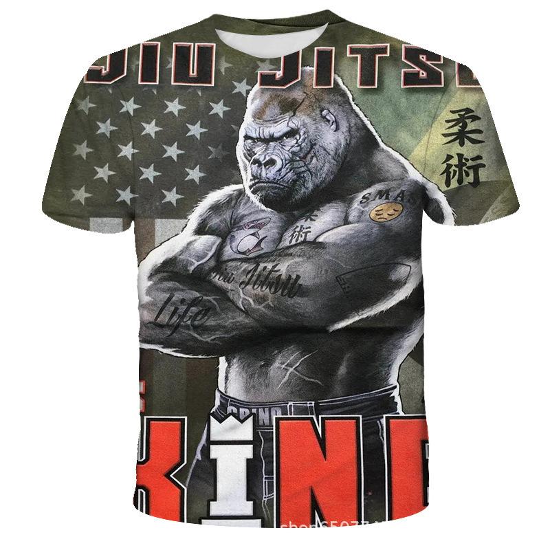 

Летний топ с круглым вырезом и 3D-принтом животных из «Магической битвы», модные повседневные мужские футболки с коротким рукавом 6XL