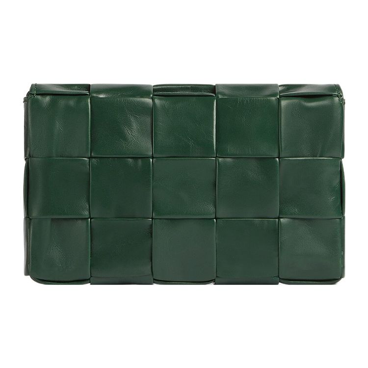 Bottega Veneta Cassette Intreccio Woven Magnetic Closure Leather Shoulder Crossbody Bag Small Men Bags Rain-Tree-Green 717587VCQ713061