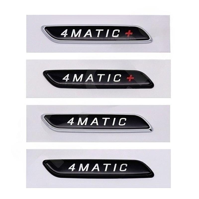 2Pcs 3D ABS 4Matic 4 Matic+ Letter Word Emblem 4Matic Car Fender Logo Stickers Rear Trunk Tailgate Decals Badge Car Accessories