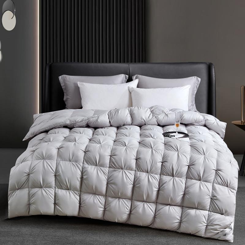 High-quality 100% White Goose Down Duvet Winter Comfortable Warmth Comforter King Keep Warm Anti-drilling Goose Down Quilt Queen