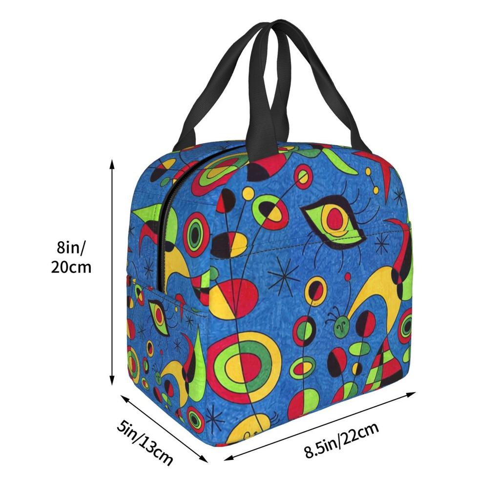 Joan Miro Insulated Lunch Bag for Women Children Portable Food Boxes Thermal Lunch Box Tote