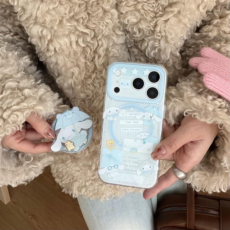 

Cinnamoroll Polka Dot Raincoat Magnetic Phone Case for iPhone 17/16 Pro Max/15/14 Apple 14 Pro Max