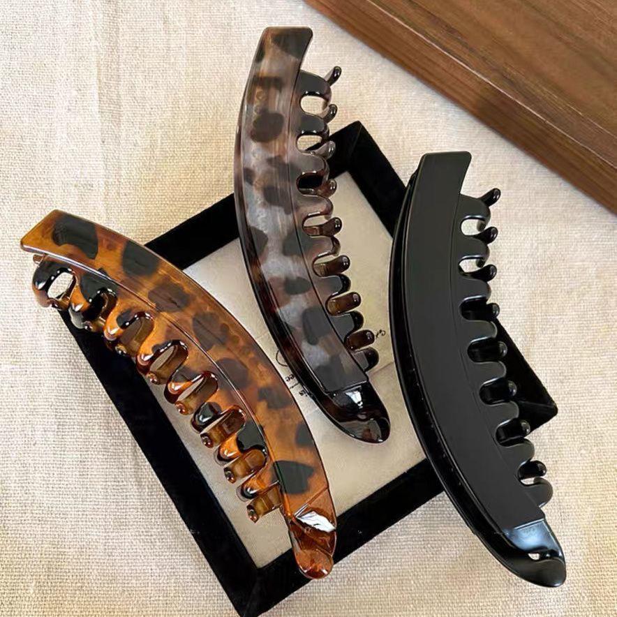 High-End Leopard Print Twist Hair Clip for Women - 2025 Stylish Vertical Claw Clip for Ponytails