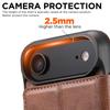 Capa de Couro Magnética Flip para iPhone 17 Pro Max/Samsung S25U com Carregamento Sem Fio