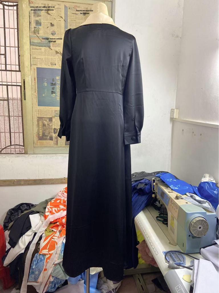 Elegant French Autumn/Winter 2024 Plus Size Slimming Long Dress for Women