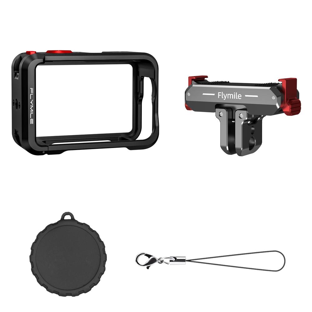 Flymile Action 6 Metal Cage Protective Case for DJI Osmo Action 6 Accessories With Cold Shoe/Lens Cover Expansion Mounts Frame