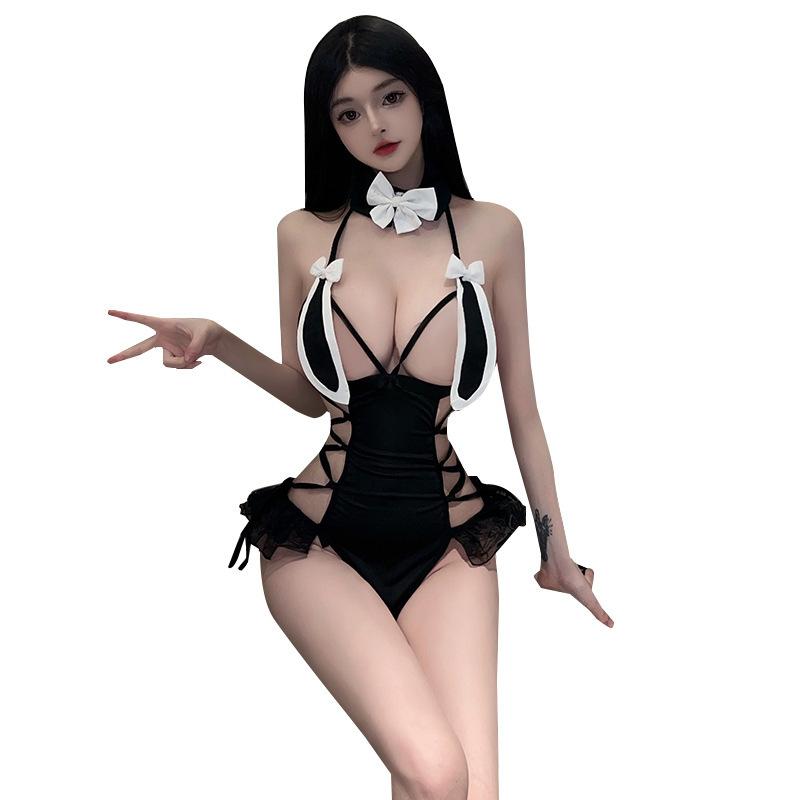Sex Cosplay Bunny Pure Lust Passion Straps Temptation Free Uniform Hollow Women's Suit