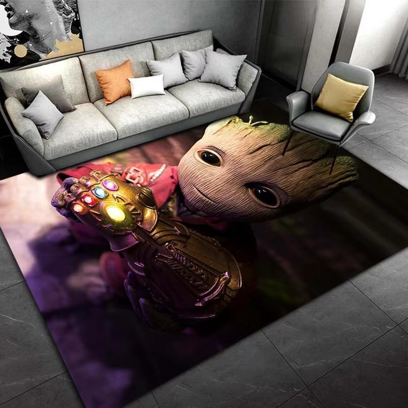 Marvel-Groot Avengers Little Tree Man Carpet for Living Room Home Decor Large Area Bedroom Floor Rug Non-slip Easy Mat