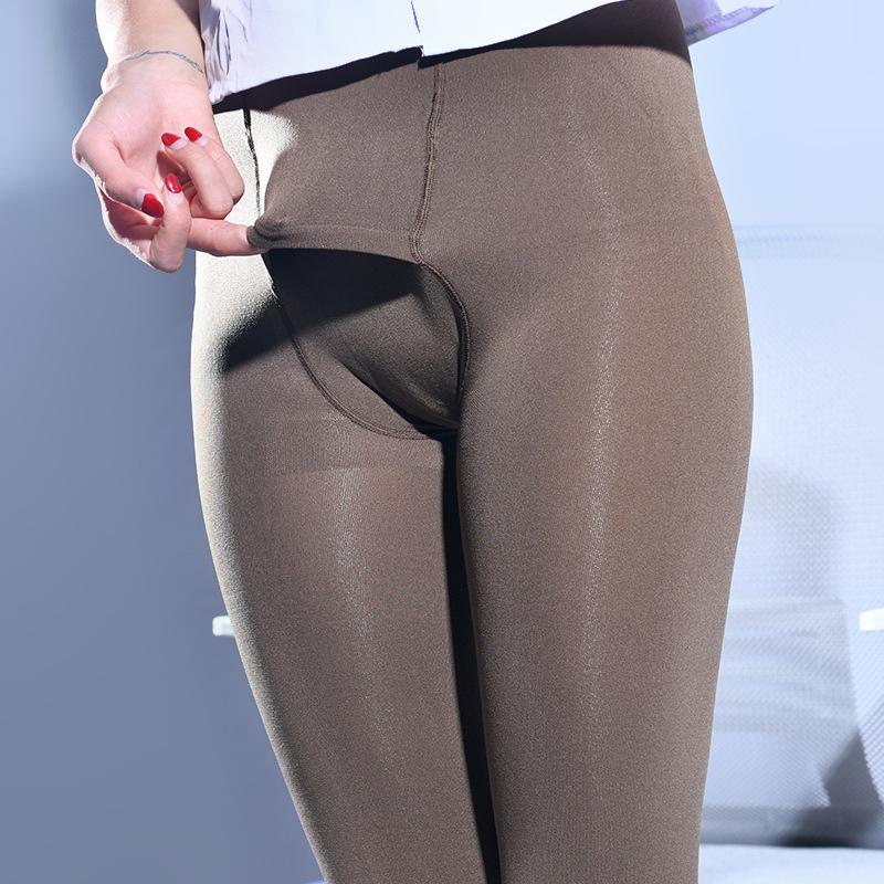 Qinghe Men's 200D Double Crotch Velvet Tights - Autumn/Winter