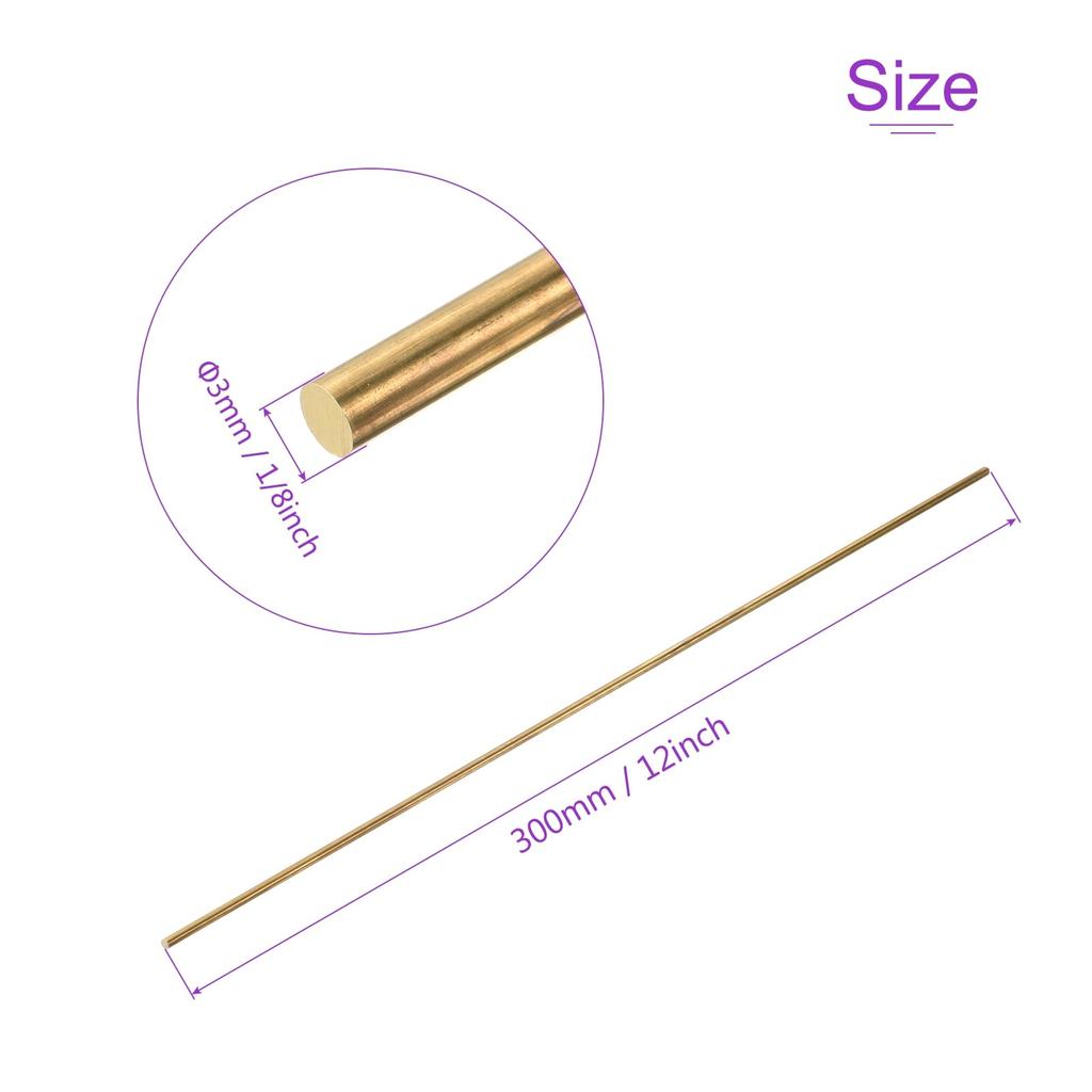 DMiotech x Brass Rods for DIY Brass Welding Lathe Drift Punch Model Automobiles 10-Pack 12-inch 1/8-inch Crafts, Rods, Materials, Shafts, Airplanes,