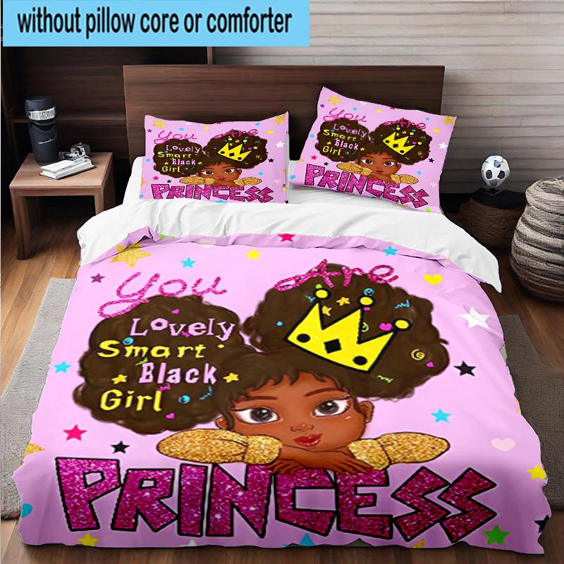 3PCS Black Princess Magic Celebration 3pcs Bedding,Including 3PCS Duvet Cover And 2pcs Pillowcases Perfect for Christmas,Ideal for Bedroom, Dormitory