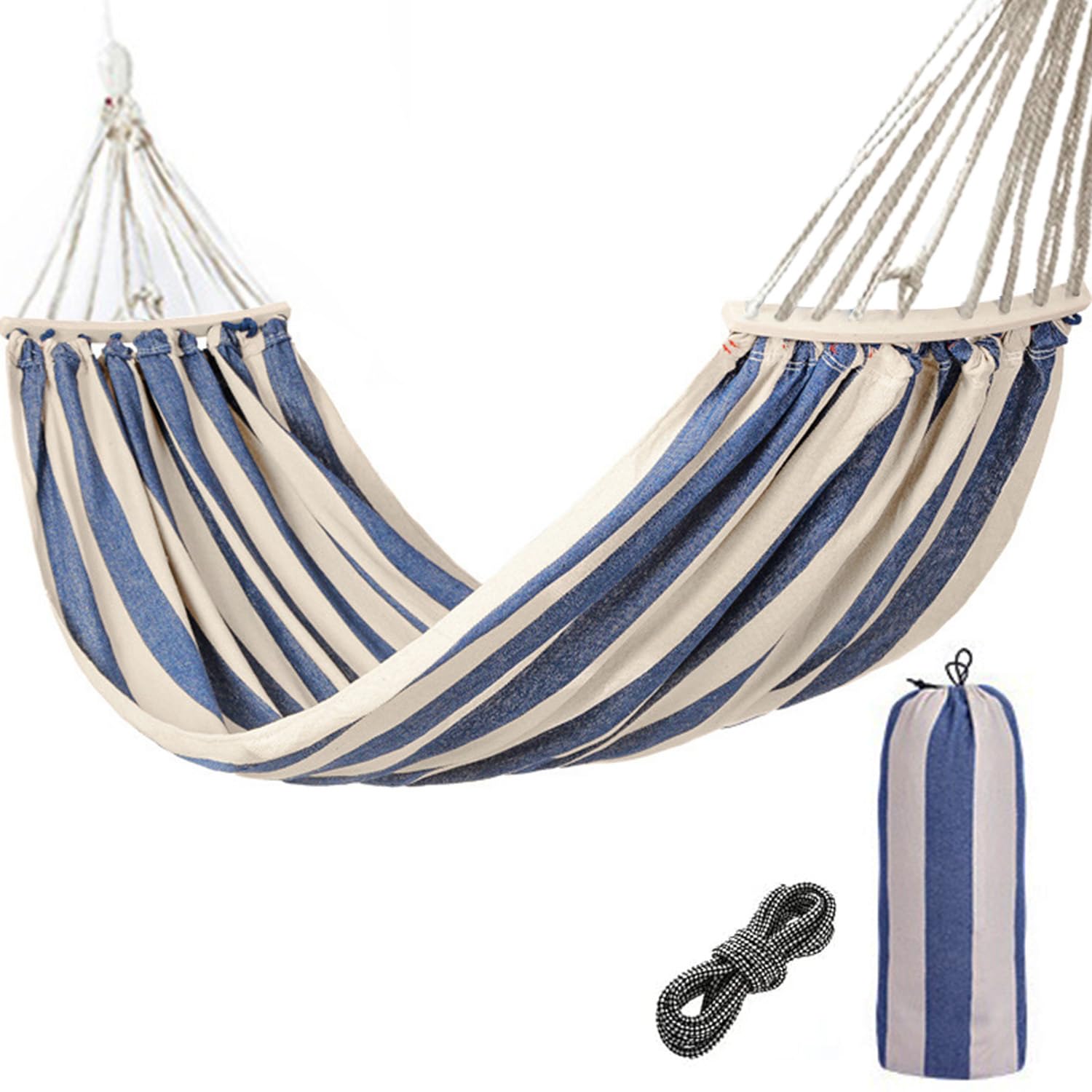 

VicBre Moon Extra Load Capacity For 2 Soft to the Easy to Carry Hammock, Double, Anti-rollover, Bar, Wide, 300kg, Camping, Park, Picnic, People, синий