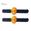 Stuffed Animal Wrist Toy 2 Pcs Halloween Slap Bracelets, Plush Pumpkin, Bat, Ghost, Black Cat Soft Portable Festive Armband Bands for Kids,