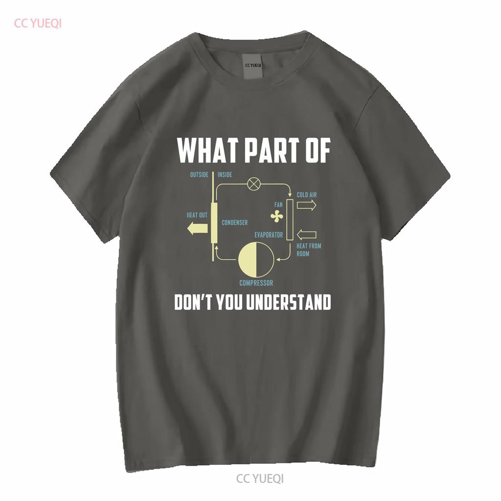 Funny HVAC Tech T Shirt For Men Technician S What Part Of Diagram Long Sleeves Vintage Washed Slightly Stretched Versatile