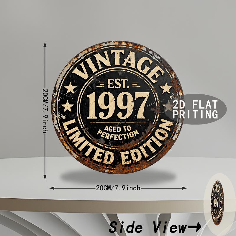 D Flat pc Vintage Metal Wall Art Sign cm x cm Retro Numbered Aluminum Plaque with EST