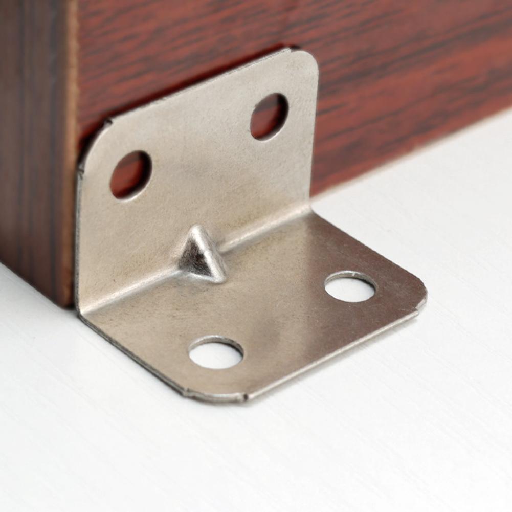 Robust Furniture Angle Bracket for Cabinets 1020pcs Nickel Iron L Hardware