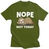 Nope Not Today Lazy Sloth Graphic Tee for Unisex Short Sleeve Cotton Casual T-Shirt