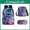 Stitch Cartoon Backpack For Kids Oxford Fabric Waterproof School Bag With Breathable Straps
