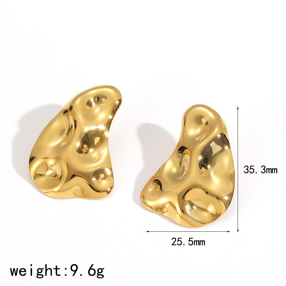 Retro Gold Stainless Steel Butterfly Flower Earrings