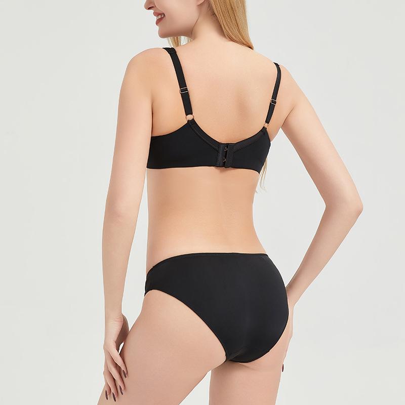 Biustonosze, które sprawiają, że biust wygląda na mniejszy Biustonosze push-up zapobiegające opadaniu z pełnym zakryciem miseczek Oddychająca bezszwowa bielizna Majtki plus size Zestawy bielizny