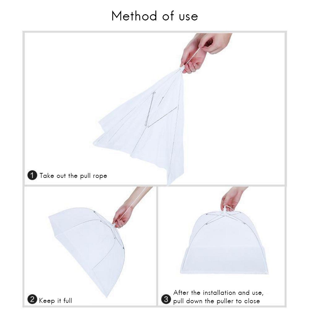 Foldable Mesh Food Cover Folding Tent Dome Net Umbrella Picnic Food Cover