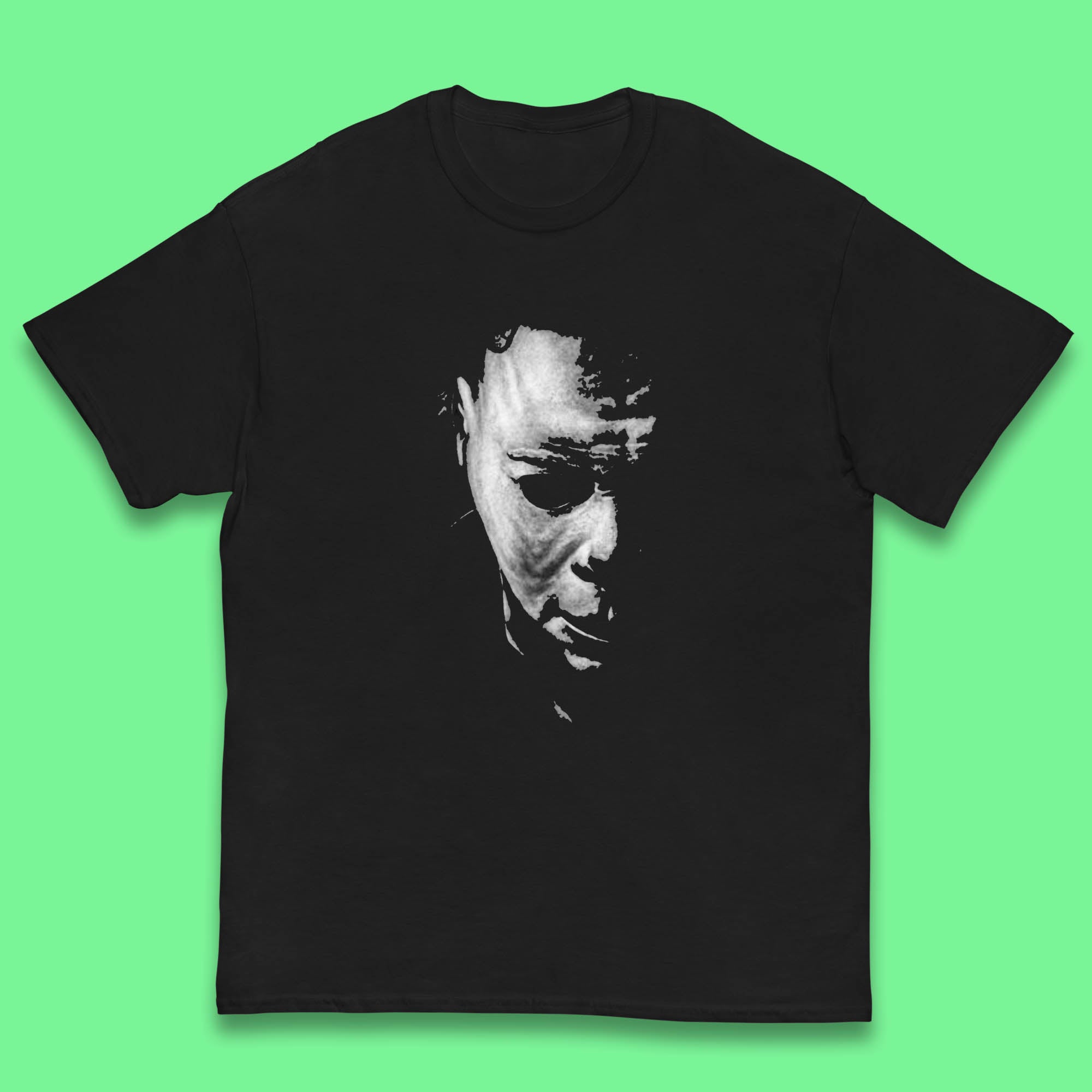 Michael Myers Face Halloween Horror Movie Character Kids T Shirt 140
