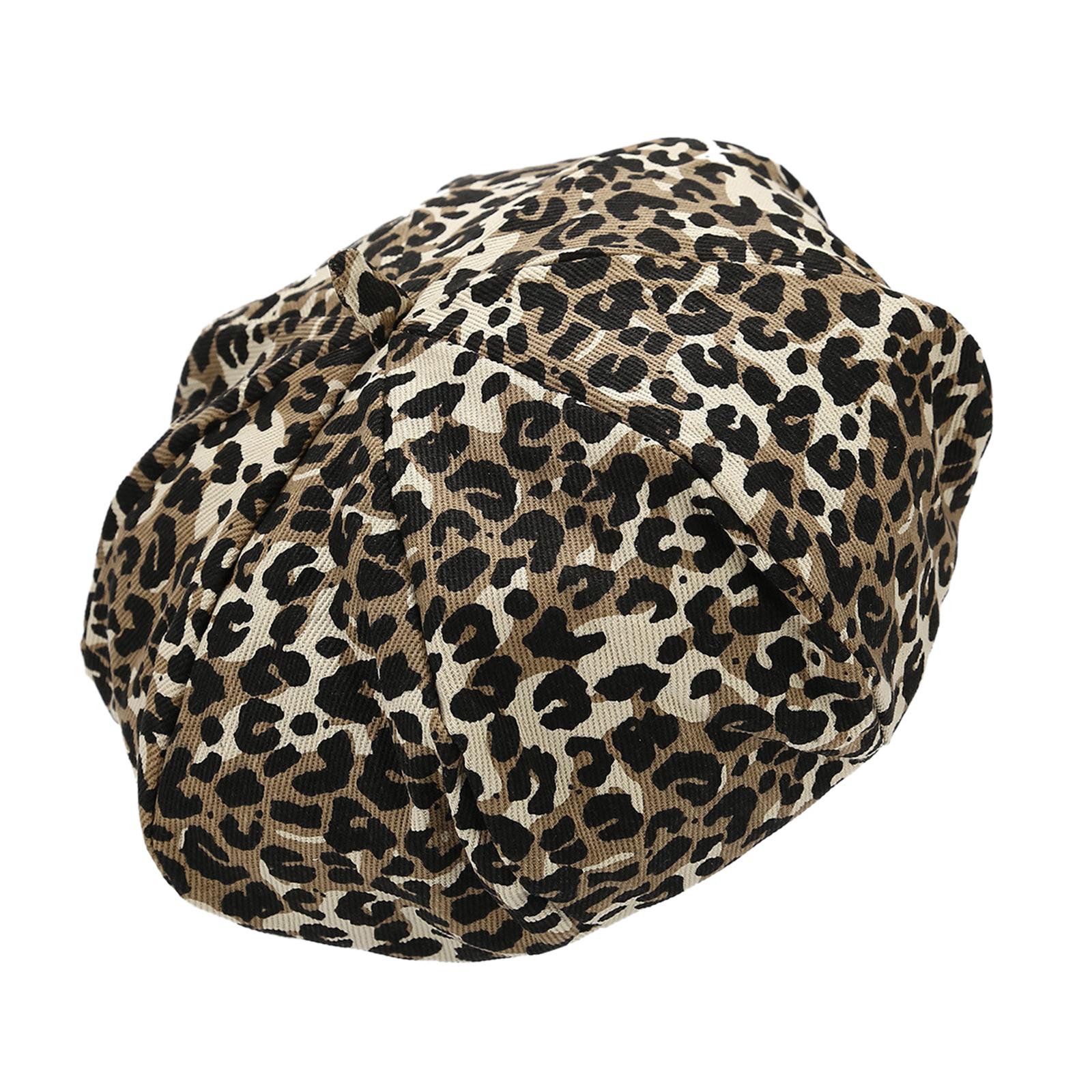 

Skull Hat 2000s Girls Stylish Headwear Painter Hat Show Small Face Painter Hat Leopards Print Hat 1