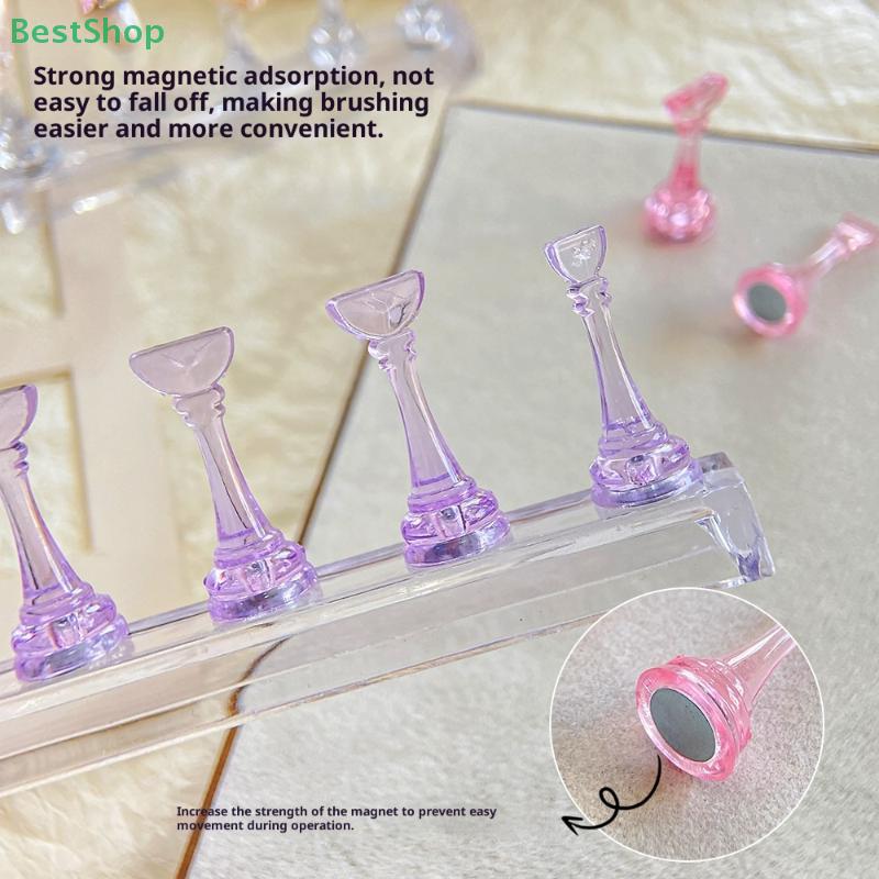 5Pcs Magnetic Acrylic Nail Practice Stand Tips Holders,Wearable Nail Display Standool