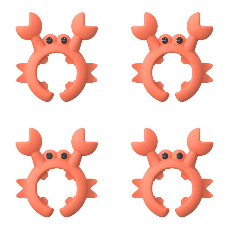 

4Pcs Silicone Spatula Holder Anti-Overflow Stove Top Spatula Holder Non-Slip Crab Spoon Holder Anti-Scalding Clip Utensil Holder красный