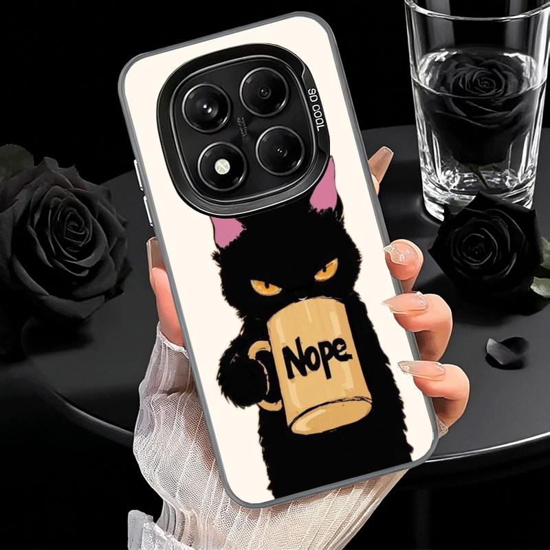 Schwarze Katze Cartoon Niedlich Weiche Handyhülle für Samsung Galaxy S24 S25 FE S26 Edge S23 Ultra S22 Plus S21 + Stoßfeste Hülle Rückseite Sie