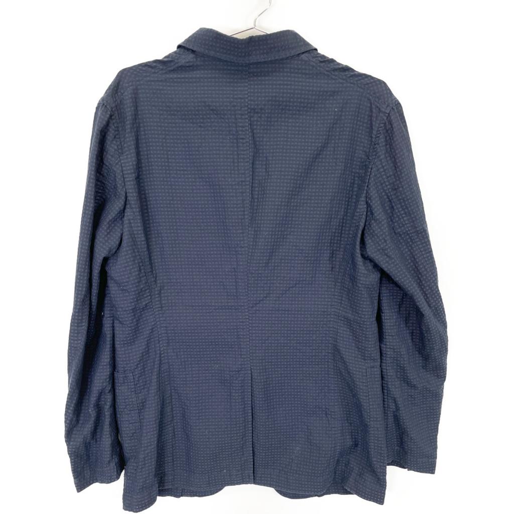 JOURNEYMAN Navy Seersucker Jacket Jacket M NavyUsed