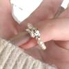 Puppy Pearl Elastic Rope Ring: Chic, Luxurious, and Versatile Index Finger Ring for Women