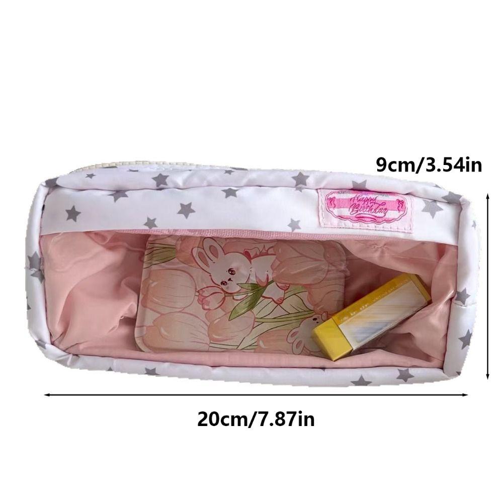 Creative Star Pattern Handheld Pen Bag Large Capacity Multifunctional Stationery Bag Pen Pouch Gift