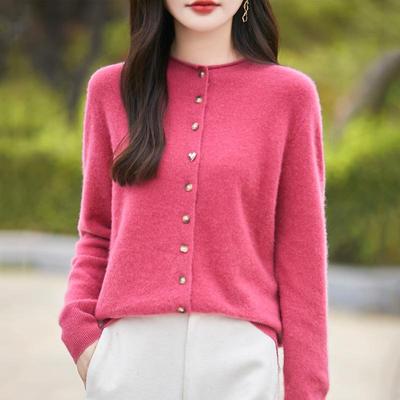 Kadın kaşmir kazak Qinghe kaşmir %30 kaşmir %70 yün sonbahar ve kış kaşmir hırka yumuşak ve sıcak