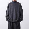 Men's High-Neck Solid Color Sweater - Autumn/Winter Long-Sleeve Knitwear Casual Base Layer