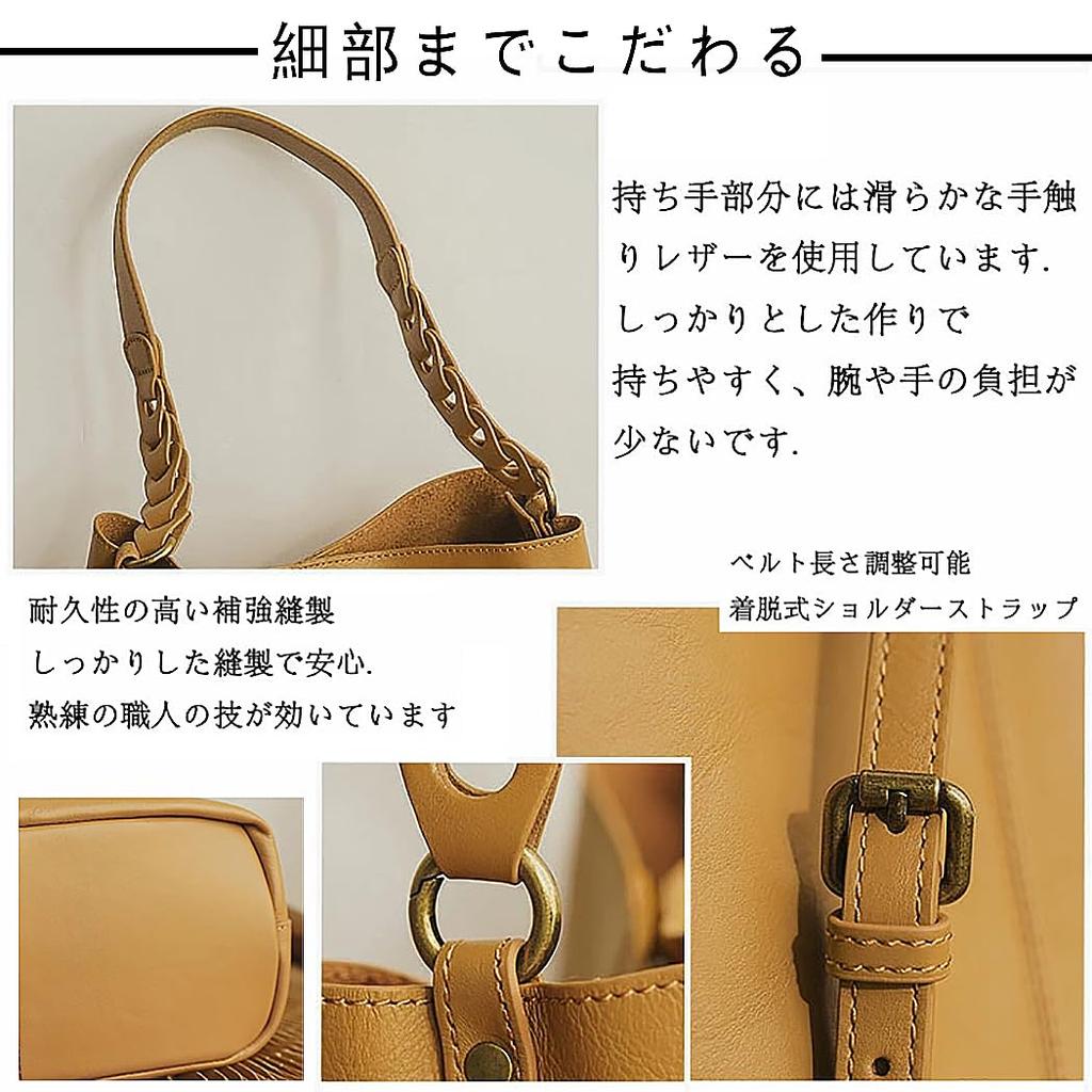 HEALTIM Genuine Leather Shoulder Bag for Women, Crossbody Bag, Large Capacity, Self-Standing, Lightweight, Water-Repellent, Soft, Premium Cowhide