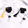 Nonwoven Graduation Hat for Small Companion Animals, Mini Hanging Accent with Sliding Stretch Tie Design for Photos