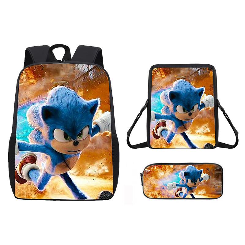 Children Cartoon Pattern Breathable Backpack Three Piece Set