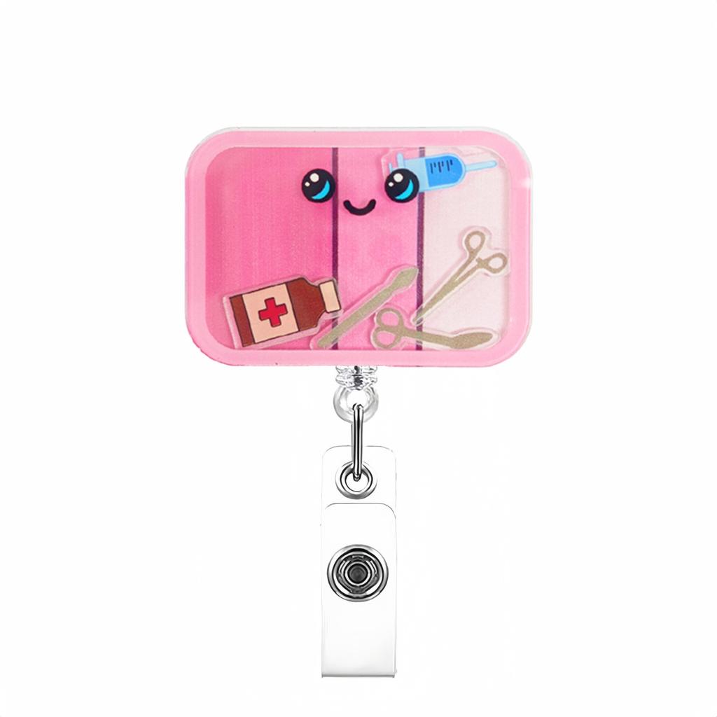 Kreskówka Medyczna zwijana klamra Lekarz Pielęgniarka Licencja na pracę Kreatywna smycz Łatwa do pociągnięcia klamra Certyfikat Nazwa marki