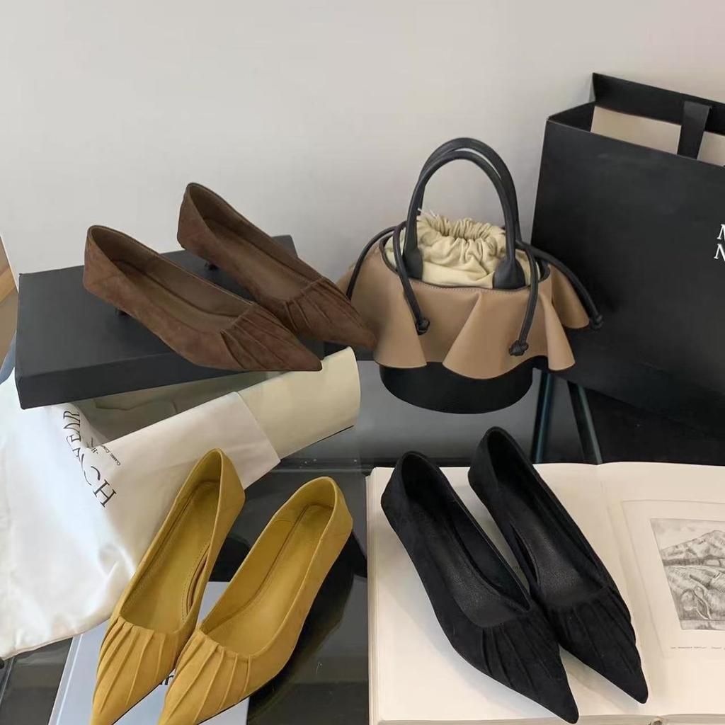 French Temperament Niche Pointed Single Shoes Women's Shoes 2025 New Spring Black Commuter Evening Shoes