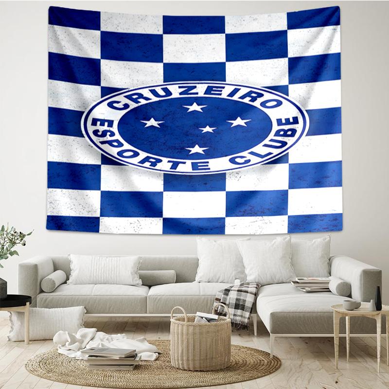 1PC Cru-zeiro Esporte Club Crest Printed Tapestry Room Decoration Wall Hanging for Living Room Bedroom, dormitory, Birthday and Christmas gifts