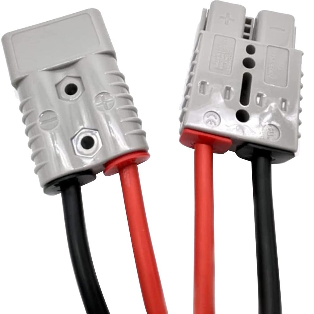 50A 600V Forklift Charger Battery Connector Charging Plug Forklift Battery Charger Connector with 8AWG Extension Cable,100cm