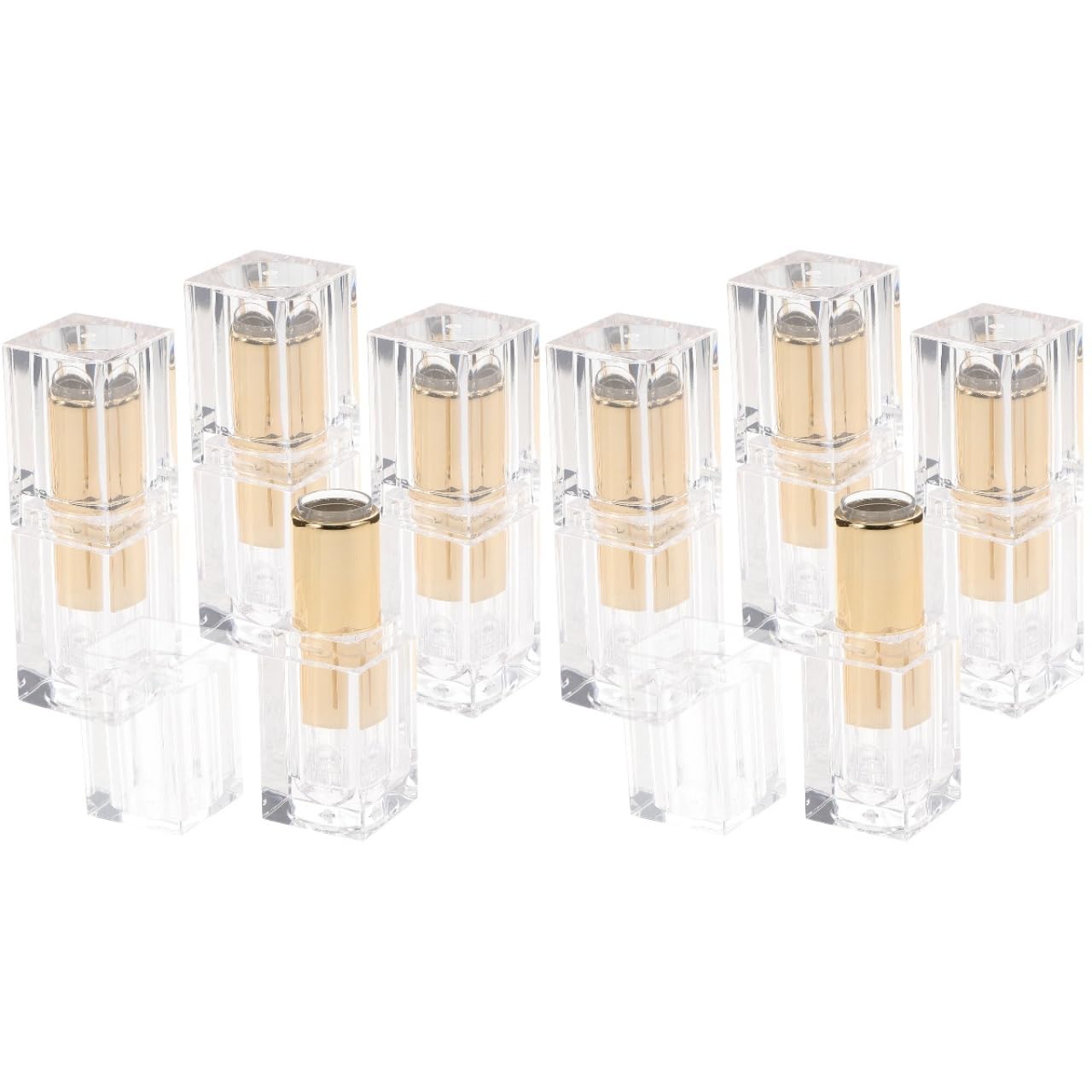 

CALLARON Set of Empty Lipstick Clear Plastic Refillable Containers with Rotating DIY Lipstick Storage Containers 8-Piece Tubes, Design, белый